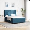 vidaXL Boxspringbett mit Matratze Dunkelblau 200 x 140 cm Polyester