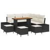 vidaXL Gartensofa-set mit Kissen 9 pcs Schwarz Poly Rattan