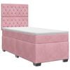 vidaXL Boxspringbett mit Matratze mit Kopfteil Rosa 90 x 190 cm Samt