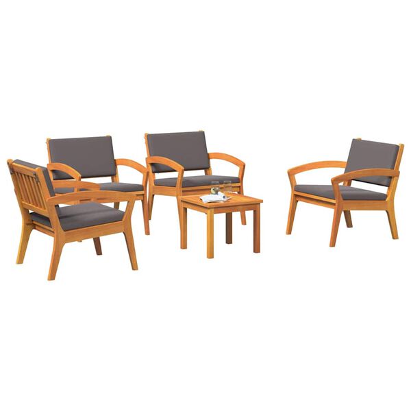vidaXL Bistrogarnitur mit Kissen 5 pcs Braun Polyester