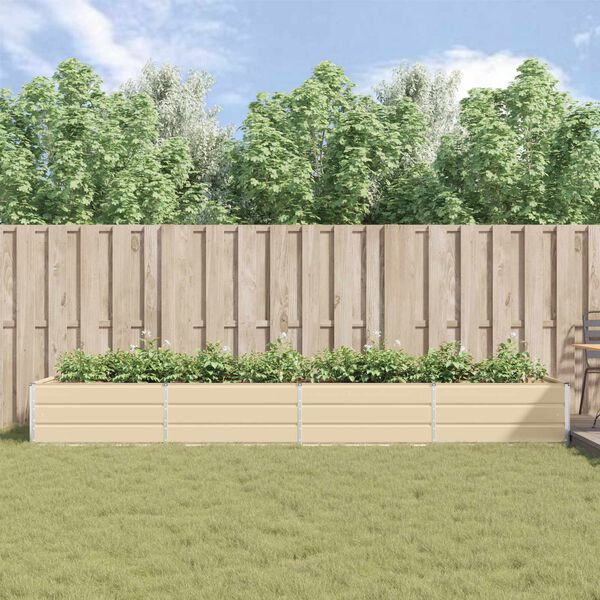 vidaXL Pflanzk&uuml;bel Elfenbein 195 x 100 x 45 cm Verzinkter Stahl