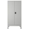 vidaXL B&uuml;roschrank mit 2 T&uuml;ren Stahl 90x40x180 cm Grau