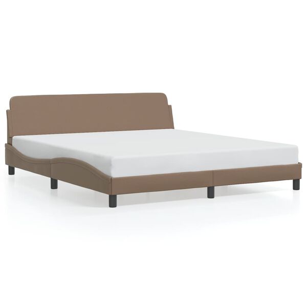 vidaXL Bettgestell "Dover" Cappuccino-Braun 180x200 cm Kunstleder