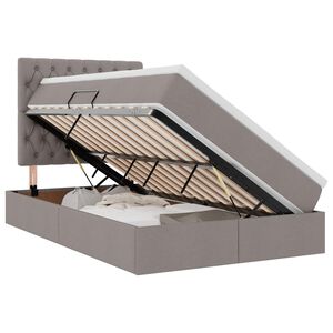 vidaXL Bett mit Stauraum und LED mit LED Taupe 120 x 200 cm Polyester
