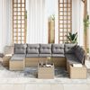 vidaXL Garten-Sofa-Set mit Kissen 8 pcs Beige und Hellgrau Poly-Rattan