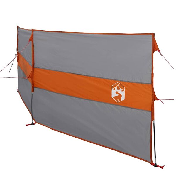 vidaXL Camping-Windschutz Grau und Orange 344x120 cm Wasserdicht