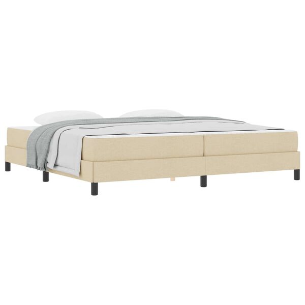 vidaXL Boxspringbett mit Matratze Creme 200 x 200 cm Stoff