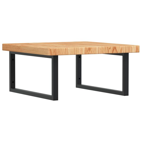 vidaXL Waschtischplatte mit Halterung Stahl und Massivholz Eiche