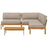vidaXL Sofa Set mit Kissen Uni 4 pcs Taupe Massivholz Akazie