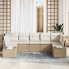 vidaXL Gartensofa-set mit Speicher 7 pcs Beige und Creme Poly Rattan
