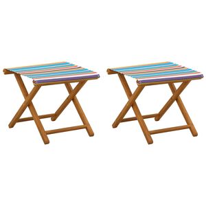 vidaXL Liegestuhl 2 pcs Massives Eukalyptus Holz Mehrfarbig