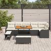 vidaXL Gartensofa-set mit Kissen 9 pcs Schwarz Poly-Rattan
