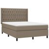 vidaXL Boxspringbett mit Matratze Taupe 140x190 cm Stoff