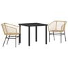 vidaXL Garten Essgruppe 3 stk. Braun Poly-Rattan