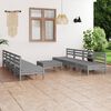 vidaXL 9-tlg. Garten-Lounge-Set Grau Kiefer Massivholz