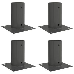 vidaXL runder Bodenanker 4 pcs Anthrazit 15 x 15 x 15 cm Metall