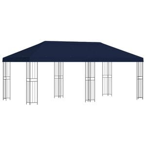 vidaXL Gartenpavillon 6 x 3 m Blau Polyester und Stahl 190 gsm