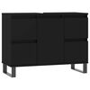 vidaXL Badschrank Schwarz 80x33x60 cm Holzwerkstoff