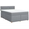 vidaXL Boxspringbett mit Matratze Hellgrau 160x200 cm Stoff