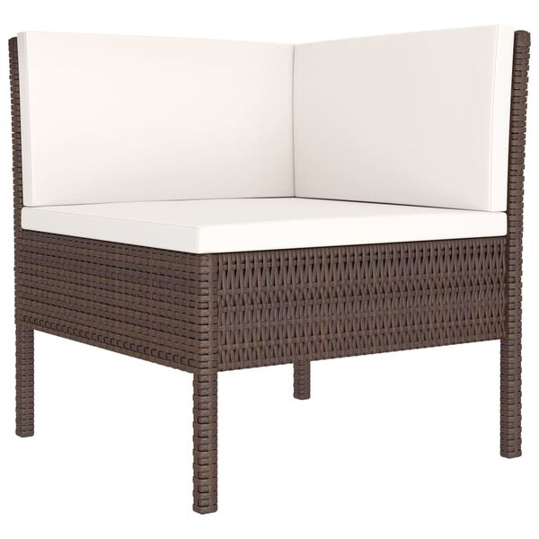 vidaXL 2-tlg. Garten-Lounge-Set mit Auflagen Poly Rattan Braun