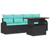 vidaXL Garten-Sofa-Set 5 stk. Schwarz Poly Rattan