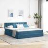 vidaXL Bett mit Stauraum und LED mit LED Dunkelblau 180 x 200 cm Samt