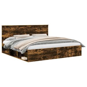 vidaXL Bettrahmen R&auml;uchereiche 200 x 200 cm Massives Kiefernholz