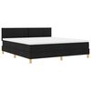 vidaXL LED Boxspringbett mit Matratze Schwarz 180 x 200 cm Stoff
