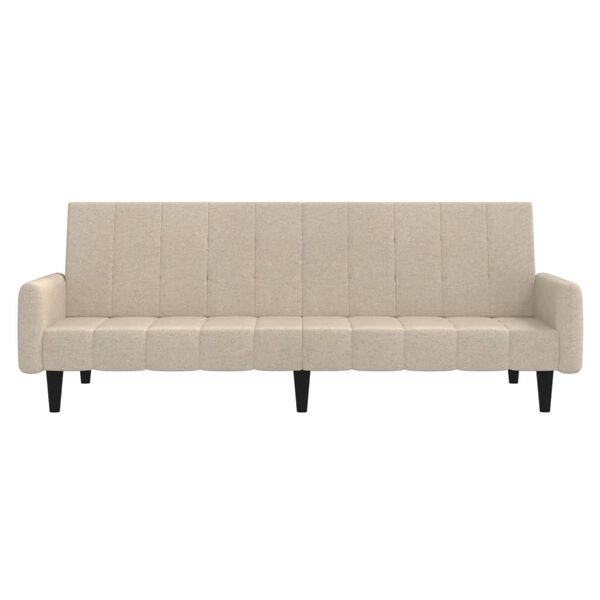 vidaXL Schlafsofa 2-Sitzer Creme Mikrofasergewebe