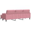 vidaXL 3-Sitzer-Sofa mit Hocker Rosa 210 cm Samt