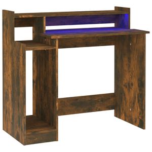 vidaXL Schreibtisch mit LEDs R&auml;uchereiche 97x45x90 cm Holzwerkstoff