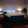vidaXL Boxspringbett mit Matratze Blau 200x200 cm Samt