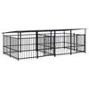 vidaXL Outdoor-Hundezwinger mit Dach Stahl 7,51 m&sup2;