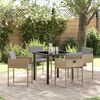 vidaXL Garten Essgruppe 5 pcs Beige Poly-Rattan