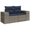 vidaXL 6-tlg. Garten-Sofagarnitur mit Kissen Grau Poly Rattan Akazie