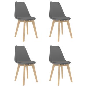 vidaXL Esszimmerst&uuml;hle 4 Stk. Grau Kunststoff
