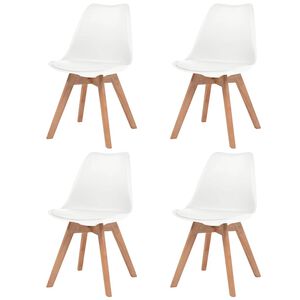 vidaXL Esszimmerst&uuml;hle 4 Stk. Wei&szlig; Kunststoff