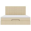 vidaXL Ottoman-Bett mit Matratze & LEDs Creme 160x200 cm Stoff