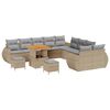 vidaXL Garten-Sofa-Set mit Kissen 13 pcs Beige und Hellgrau