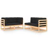 vidaXL 4-tlg. Garten-Lounge-Set mit Kissen Massivholz Kiefer