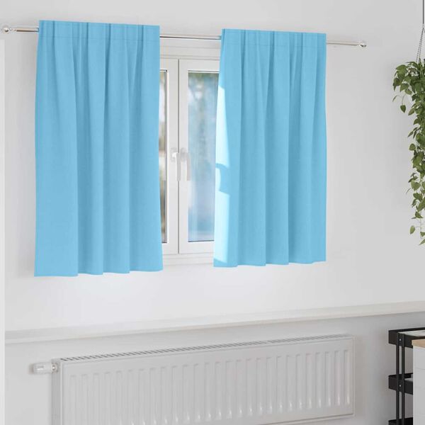 vidaXL Verdunkelungs-Vorhänge mit Ringen 2 pcs Himmelblau 140 x 140 cm