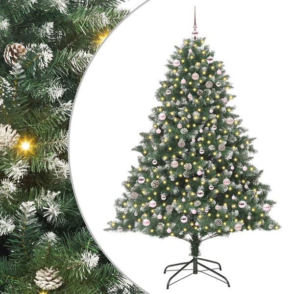 vidaXL K&uuml;nstlicher Weihnachtsbaum mit 300 LEDs mit St&auml;nder Gr&uuml;n 240 cm