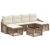 vidaXL Gartensofa-set Verstellbar 7 pcs Beige Poly-Rattan