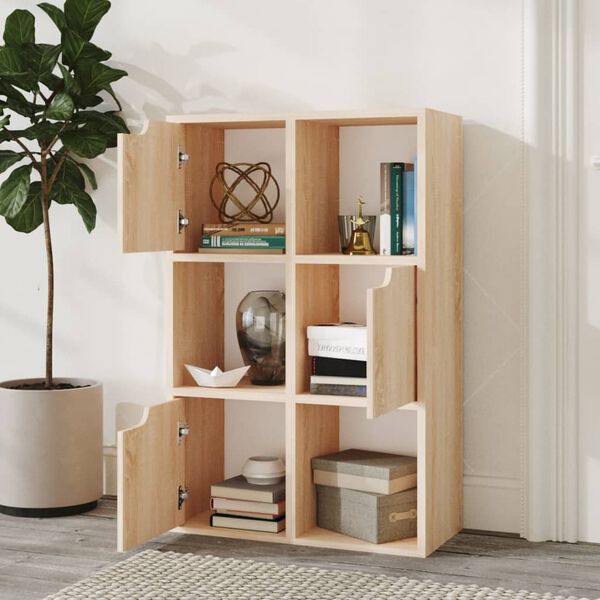 vidaXL B&uuml;cherregal Sonoma-Eiche 60x27,5x88 cm Holzwerkstoff