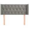 vidaXL Kopfteil mit Ohren Hellgrau 103x16x78/88 cm Samt
