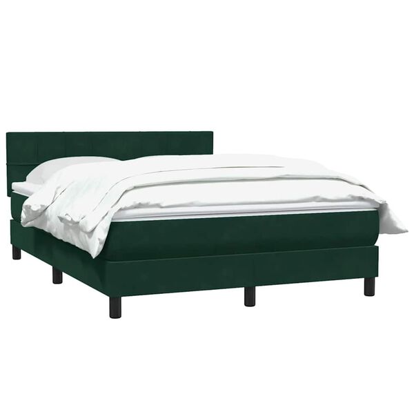vidaXL Boxspringbett mit Matratze Dunkelgr&uuml;n 160x220 cm Samt