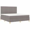 vidaXL LED Boxspringbett mit Matratze Taupe 180 x 200 cm Stoff