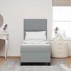 vidaXL Boxspringbett mit Matratze Hellgrau 80 x 200 cm Stoff