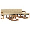 vidaXL Outdoor-Sofagarnitur mit Kissen 6 pcs Natur und Beige
