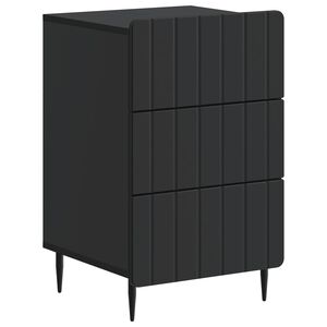 vidaXL Nachttisch mit Schubladen Schwarz 43 x 41 x 68 cm Holzwerkstoff